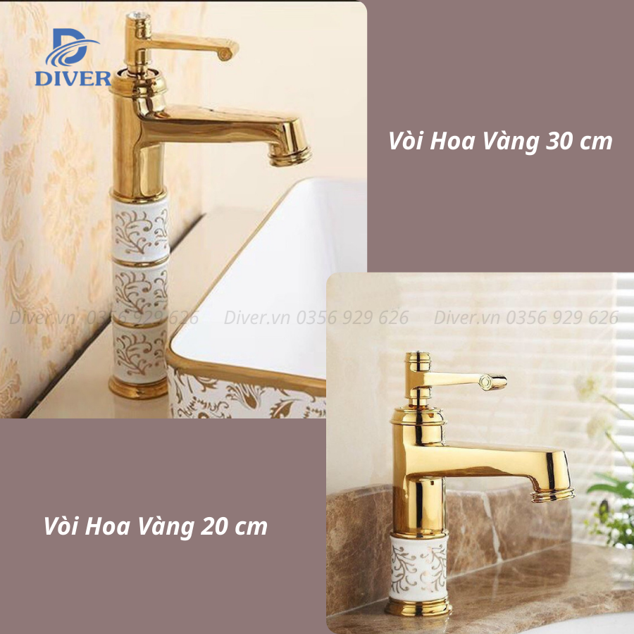 Vòi Lavabo Hoa vàng