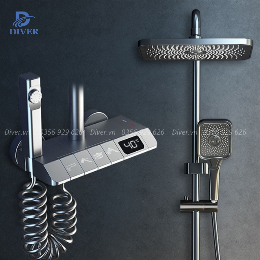 Sen Tắm Hiển Thị Nhiệt Độ Xám