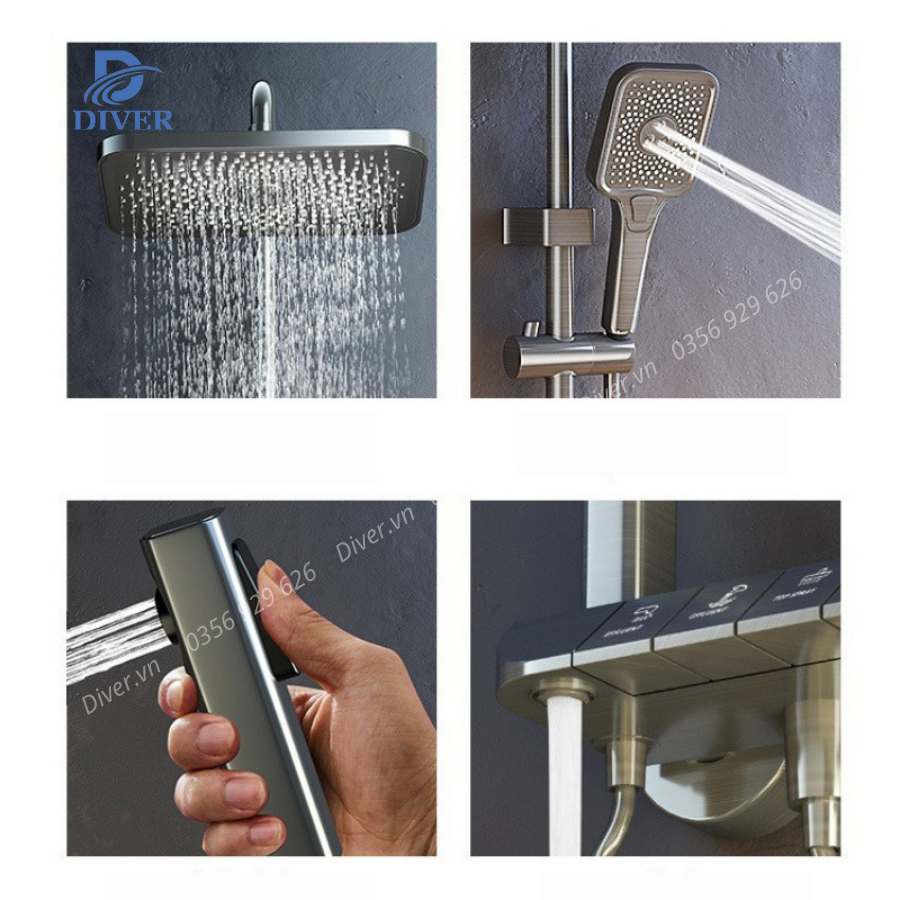 Sen Tắm Hiển Thị Nhiệt Độ Xám