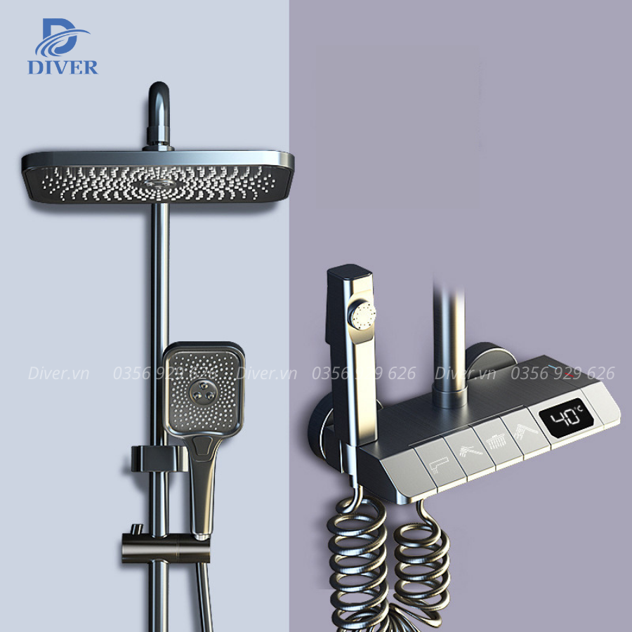 Sen Tắm Hiển Thị Nhiệt Độ Xám