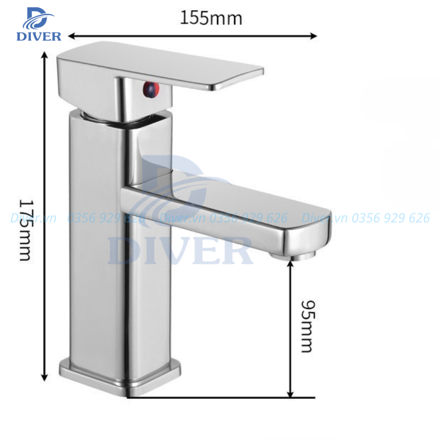 VÒI LAVABO VUÔNG MẠ CROM