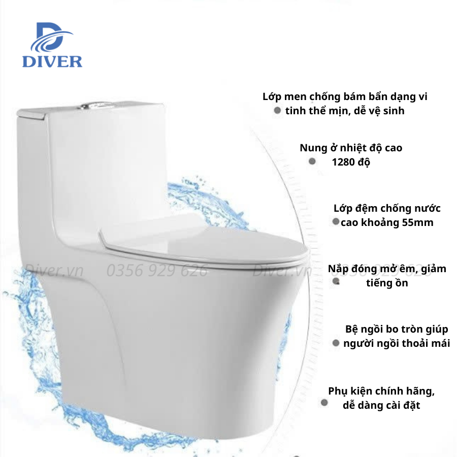 Bồn Cầu Liền Khối – D15