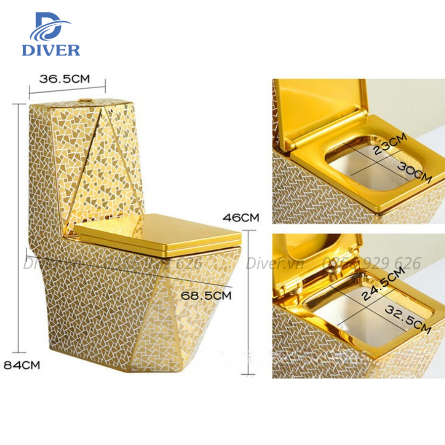 Bồn Cầu Liền Khối Vàng – D18