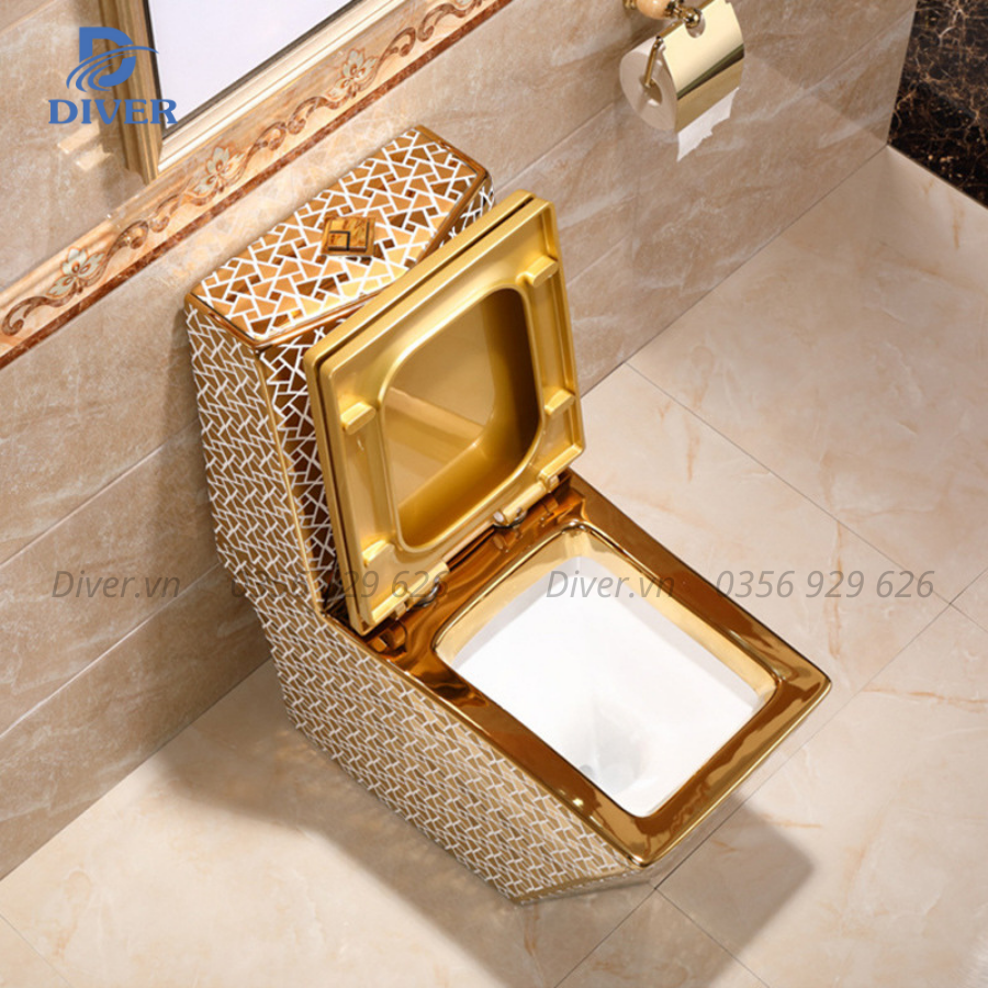 Bồn Cầu Liền Khối Vàng – D18