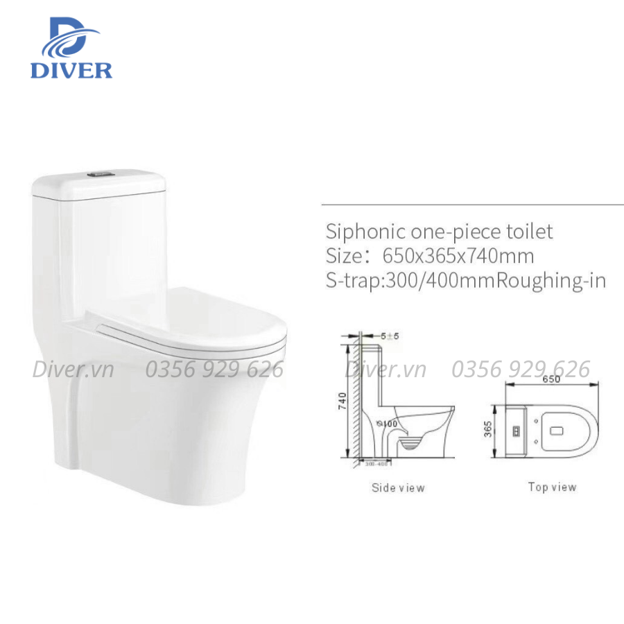Bồn Cầu Liền Khối – D14